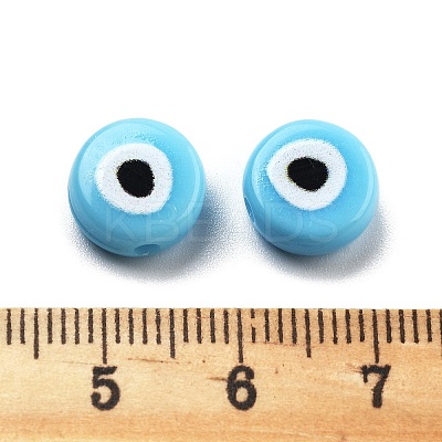 Opaque Printed Acrylic Beads OACR-G038-04E-1