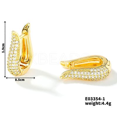 Exquisite European and American Fashion Brass Cubic Zirconia Hoop Earrings OK6983-2-1