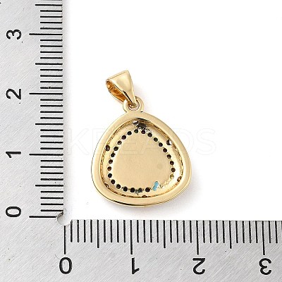 Real 18K Gold Plated Brass Clear Cubic Zirconia Pendants KK-A198-10G-01-1