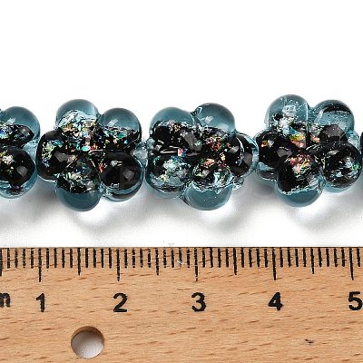 Handmade Dichroic Foil Glass Beads Strands DICH-U001-04E-1