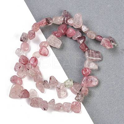 Natural Strawberry Quartz Nuggets Beads Strands G-B125-A20-01-1