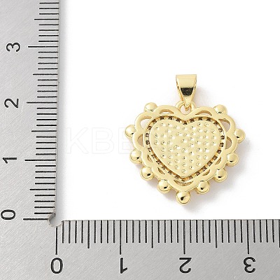 Brass Micro Pave Clear Cubic Zirconia Pendants KK-P294-16G-1