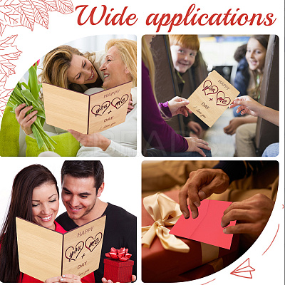 Valentine's Day Wooden Greeting Cards DIY-CP0011-91A-1