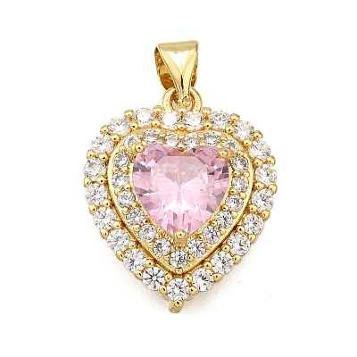 Brass Micro Pave Cubic Zirconia Pendants KK-K401-07B-02-1