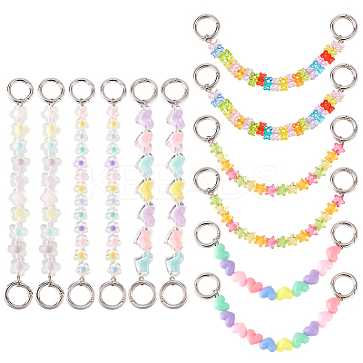 1 Set Flower & Heart & Bear & Star Transparent Acrylic Beaded Shoe Chains FIND-PH0009-97-1
