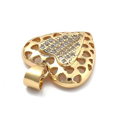 Rack Plating Brass with Cubic Zirconia Pendants KK-Q017-04C-G-1