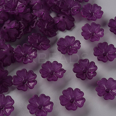 Transparent Frosted Acrylic Bead Caps MACR-S371-04A-743-1