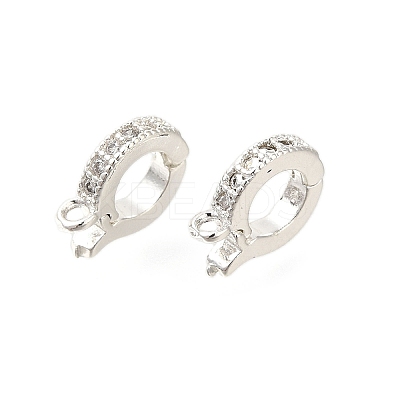 Rack Plating Brass Micro Pave Clear Cubic Zirconia Enhancer Shortener Bails KK-F883-12S-1