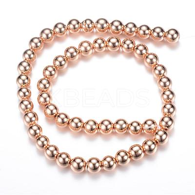 Electroplate Magnetic Synthetic Hematite Bead Strands G-Q466-8mm-04KC-1