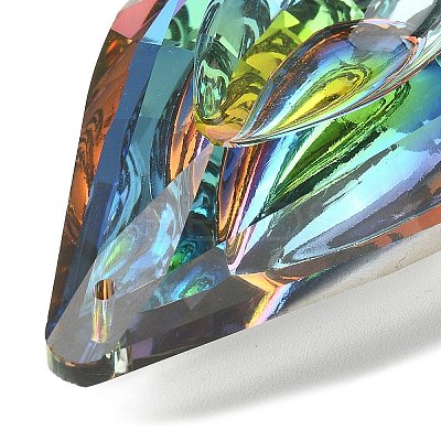 Electroplated K9 Glass Big Pendants EGLA-YW0003-01-1