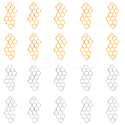 20Pcs 2 Colors 201 Stainless Steel Filigree Joiners STAS-DC0011-46-1