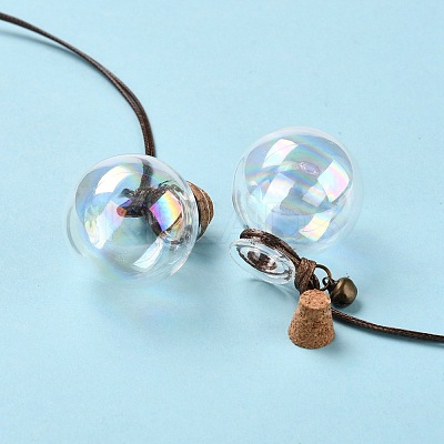 Round Glass Cork Bottles Ornament GLAA-D002-06-1