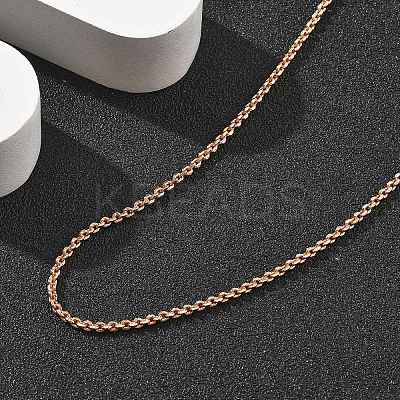 Brass Rolo Chains Necklaces for Women NJEW-D302-22RG-1