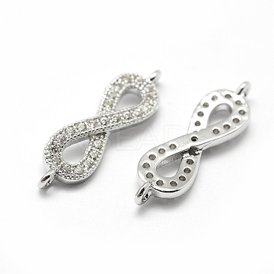 Brass Micro Pave Grade AAA Cubic Zirconia Links LS-ZIRC-P071-09P-NR-1