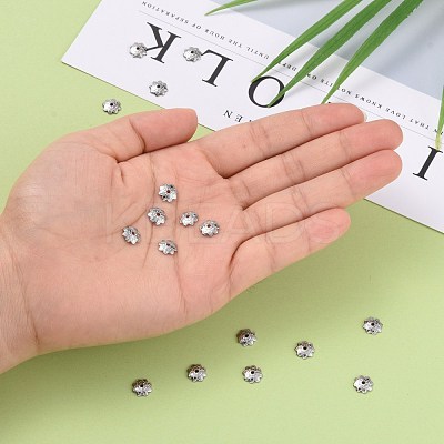 Tarnish Resistant 304 Stainless Steel 8-Petal Flower Bead Caps X-STAS-J011-03-1