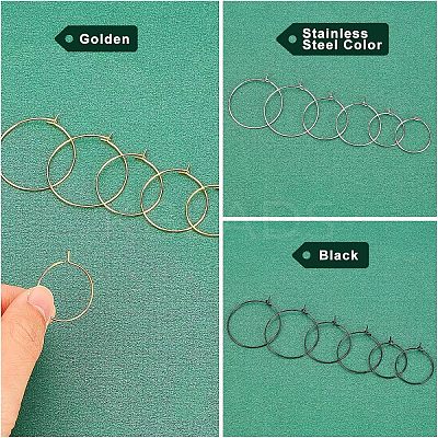 90Pcs 9 Style 304 Stainless Steel & 316L Surgical Stainless Steel Earring Findings STAS-UN0032-03-1