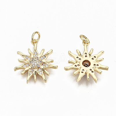 Brass Micro Pave Clear Cubic Zirconia Pendants KK-S356-159G-NF-1
