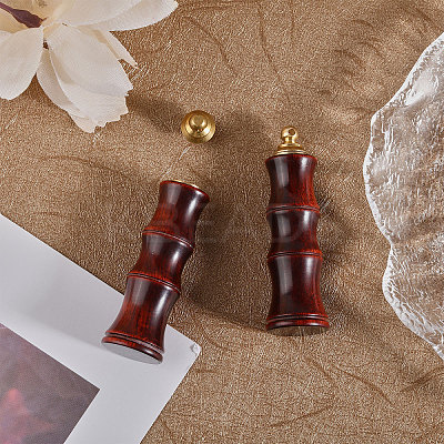 Wood Bamboo Joint Shaped Perfume Bottle Big Pendants WOOD-WH0001-09-1