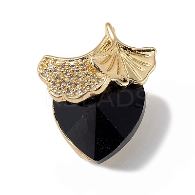 Real 18K Gold Plated Rack Plating Brass Micro Pave Clear Cubic Zirconia Pendants KK-C015-24G-07-1