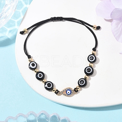 Resin Evil Eye Braided Bead Bracelets for Women BJEW-FS00018-07-1