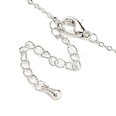 Pea Shaped Plastic Imitation Pearl Pendant Necklace with Brass Cable Chains LS-NJEW-F316-01P-1
