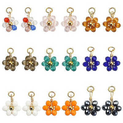 27Pcs 9 Colors Glass Pendants GLAA-CJ0001-83-1