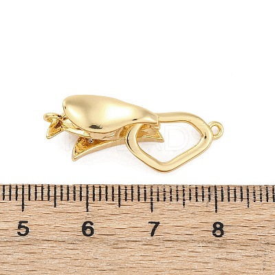 Brass Micro Pave Clear Cubic Zirconia Fold Over Clasps KK-C075-25G-1
