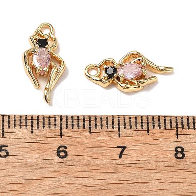 Brass Micro Pave Cubic Zirconia Pendants KK-A259-34G-1