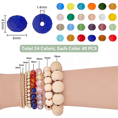 960Pcs 24 Colors Transparent Glass Beads EGLA-PH0001-41-1