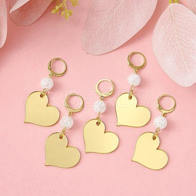 Acrylic Heart Pendant Decoration HJEW-JM01306-1