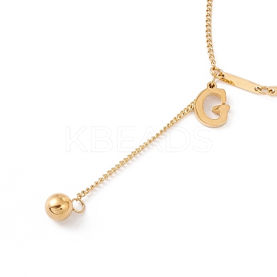 Initial Letter G with Long Chain Tassel Pendant Necklace STAS-D184-05G-1