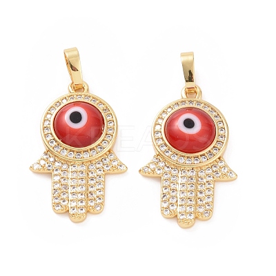Brass Micro Pave Cubic Zirconia Pendants ZIRC-F136-03G-06-1