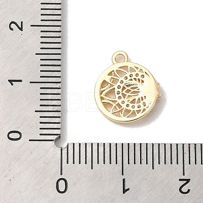 Brass Micro Pave Cubic Zirconia Charms KK-D071-02G-1