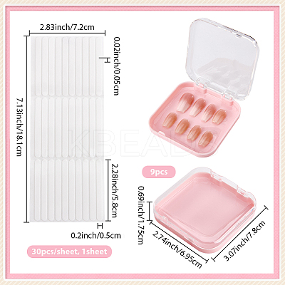 9Pcs Plastic Fake Nail Tips Storage Box CON-SP0001-15A-1