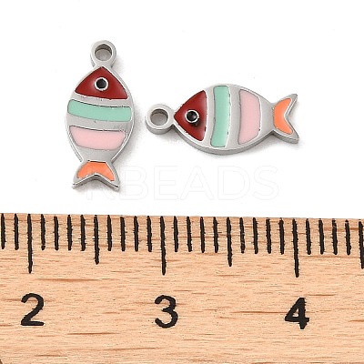 304 Stainless Steel Enamel Charms STAS-D018-04P-1