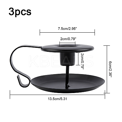 Iron Taper Candle Holder AJEW-PH0017-70-1