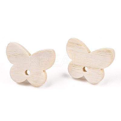 Ash Wood Stud Earring Findings EJEW-N017-011Y-1