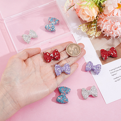 8Pcs 4 Colors Handmade Polymer Clay Rhinestone Beads CLAY-PH0002-19-1