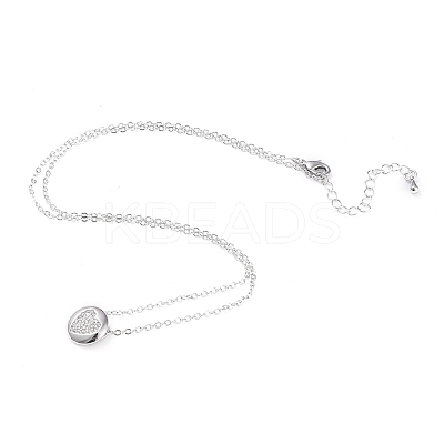 Brass Micro Pave Clear Cubic Zirconia Pendant Necklaces NJEW-L170-04P-1