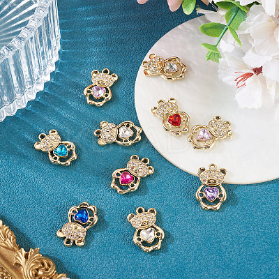 10Pcs UV Plating Alloy Pendants ALRI-TADJ0001-02-1