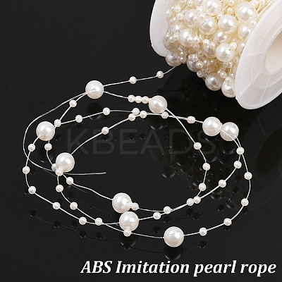 10M Acrylic Imitation Pearl Beaded Trim Garland Strand AJEW-YW0001-46-1