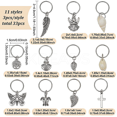 33Pcs Ocean Theme DIY Hair Accessories PALLOY-PH01468-1