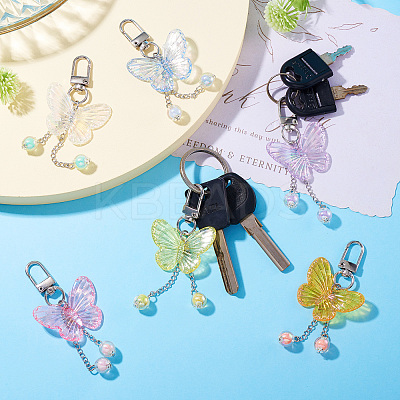 Butterfly Acrylic Pendant Decoration HJEW-TAC0056-1