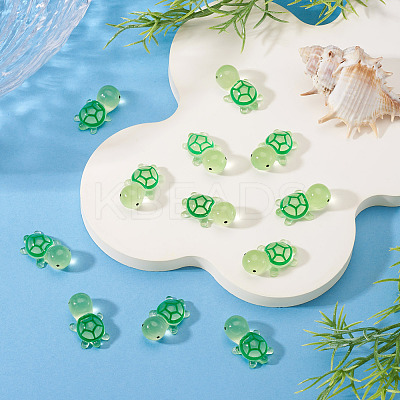12Pcs Luminous Translucent Resin Sea Animal Cabochons RESI-TA0004-56E-1