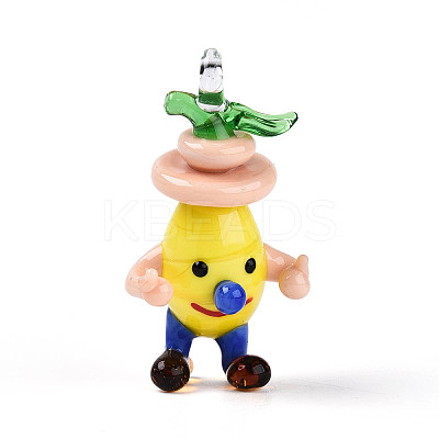 Handmade Lampwork Cartoon Onion Pendants LAMP-T025-11D-1