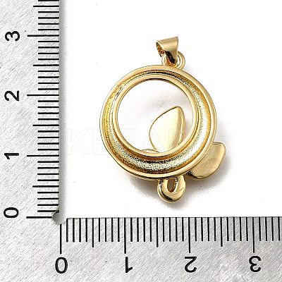 Brass Micro Pave Cubic Zirconia Pendants KK-C090-04A-G-1
