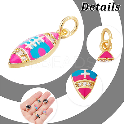 6Pcs 3 Styles Brass Enamel Pendants KK-AR0004-43-1