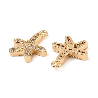 Brass Micro Pave Clear Cubic Zirconia Charms KK-C155-24G-1
