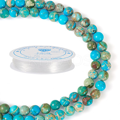 DIY Natural Regalite/Imperial Jasper/Sea Sediment Jasper Beads Bracelets  Making KIts DIY-TA0002-69A-1