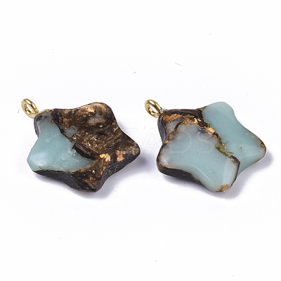 Assembled Synthetic Imperial Jasper and Bronzite Pendants G-S366-002B-1